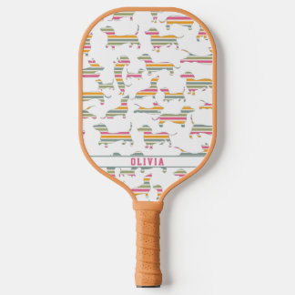Gepersonaliseerde Wiener Hond, Worst Hond Kleurrij Pickleball Paddle