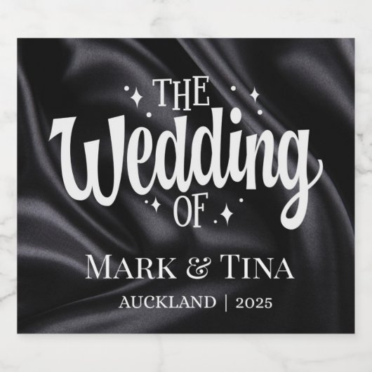 Gepersonaliseerde wijnetiketten | Luxe bruiloften Sparkling Wijnetiket (Enkel label)