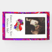 Gepersonaliseerde wil je me trouwen spandoek (Horizontaal)