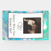 Gepersonaliseerde wil je me trouwen spandoek (Horizontaal)