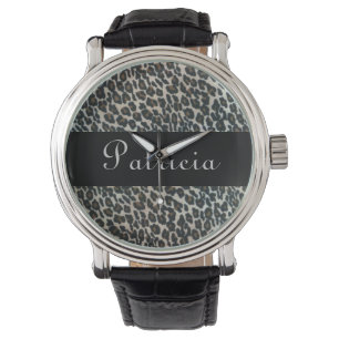 Gepersonaliseerde Wild Leopard Print Horloge