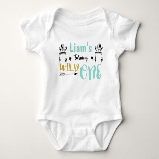 Gepersonaliseerde Wild One Baby Jersey Bodysuit (Voorkant)