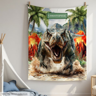 Gepersonaliseerde Wild Tyrannosaurus Aangepaste na Fleece Deken