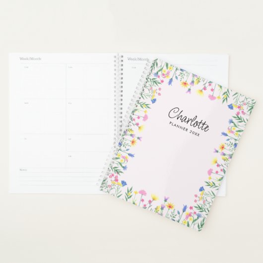 Gepersonaliseerde wilde bloem planner (Display)