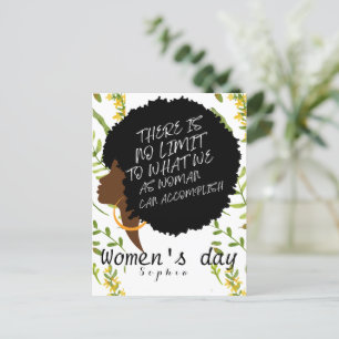 Gepersonaliseerde wilde bloemen afro vrouwendag ci briefkaart