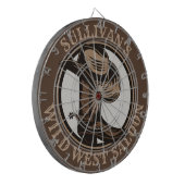 Gepersonaliseerde Wilde West Saloon Westerne Cowbo Dartbord (Voorkant Links)