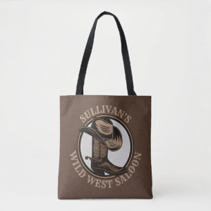Gepersonaliseerde Wilde West Saloon Westerne Cowbo Draagtas