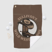 Gepersonaliseerde Wilde West Saloon Westerne Cowbo Golfhanddoek (Insitu)
