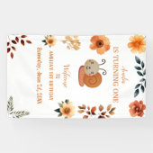 Gepersonaliseerde wildflower decoraties 1e verjaar spandoek (Horizontaal)