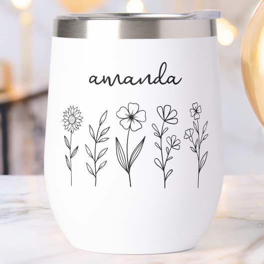 Gepersonaliseerde Wildflower Floral aangepaste naa