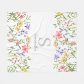 Gepersonaliseerde Wildflower Floral Fleece Deken (Voorkant (Horizontaal))