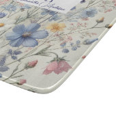 Gepersonaliseerde Wildflower met Monogram & Naam Snijplank (Hoek)