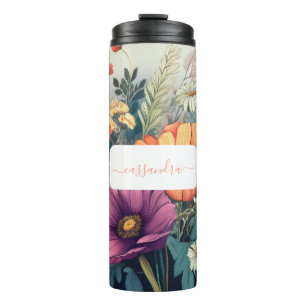 Gepersonaliseerde Wildflower met naam Thermosbeker