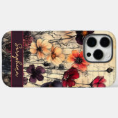 Gepersonaliseerde Wildflower Poppies Donkerrood &  Case-Mate iPhone Case (Achterkant (horizontaal))