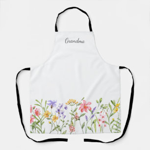 Gepersonaliseerde Wildflower Waterverf Schort
