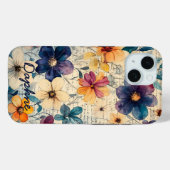 Gepersonaliseerde  Wildflowers Paarse & Sinaasappe Case-Mate iPhone Case (Achterkant (horizontaal))