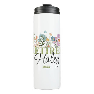 Gepersonaliseerde Wildflowers Pensioen, Bloemen Pe Thermosbeker