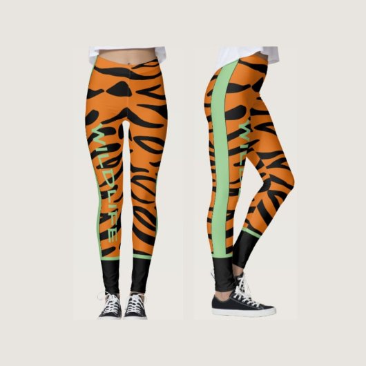 Gepersonaliseerde Wildlife L Bruin zwart Dierenpat Leggings