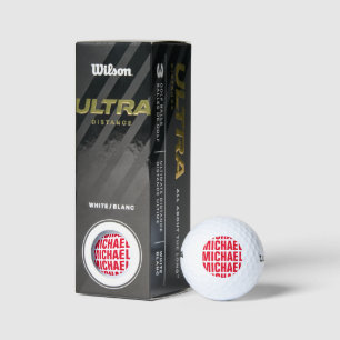 Gepersonaliseerde Wilson golfbal cadeau set voor m Golfballen