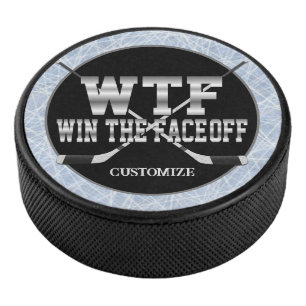 Gepersonaliseerde Win de Face-Off Hockey Puck