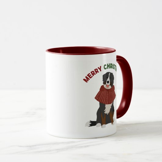 Gepersonaliseerde Winter Berner Sennenhond mok (Voorkant rechts)