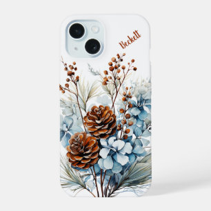 Gepersonaliseerde Winter Bloemen Telefoon Case iPhone 15 Hoesje