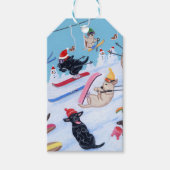 Gepersonaliseerde Winter Fun Kerstmis Skien Labrad Cadeaulabel (Voorkant)
