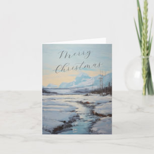 Gepersonaliseerde Winter Kerstscène Familie Brief Feestdagen Kaart