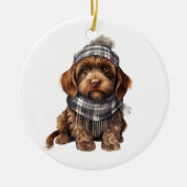 Gepersonaliseerde Wirehaired Pointing Griffon Dog Keramisch Ornament (Voorkant)