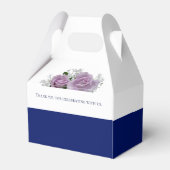 Gepersonaliseerde Wit Blauw Roos Bruiloft Favor Bo Bedankdoosjes (Achterkant)