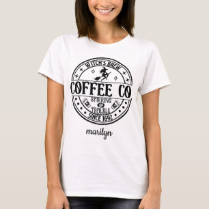 Gepersonaliseerde Witch's Brew Coffee Co. T-shirt