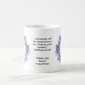 Gepersonaliseerde Witte Bloemen Pastor Waardering Koffiemok (Center)