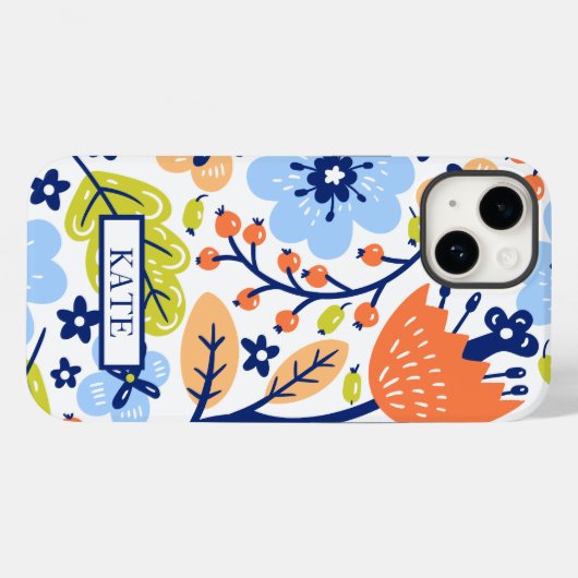 GEPERSONALISEERDE WITTE BLOEMEN SCANDI WILDE BLOEM Case-Mate iPhone CASE (Achterkant (horizontaal))