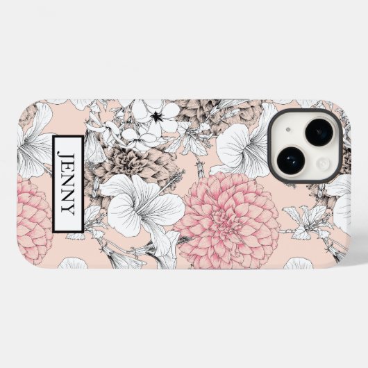 GEPERSONALISEERDE WITTE BLOEMEN WILDBLOEM IPHONE 1 Case-Mate iPhone CASE (Achterkant (horizontaal))