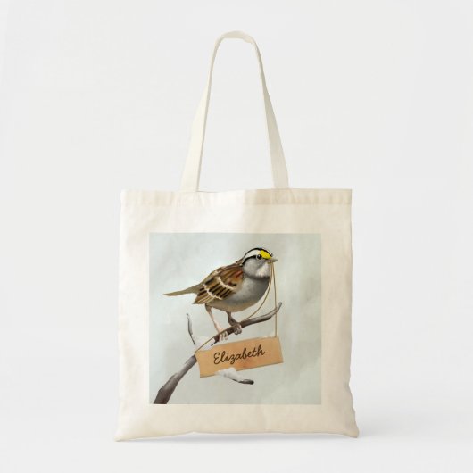 Gepersonaliseerde witte bonte mus tote bag (Voorkant)
