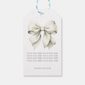 Gepersonaliseerde witte boog Vrijgezellenfeest Cadeaulabel (Achterkant)