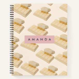 Gepersonaliseerde witte chocoladereep patroon notitieboek