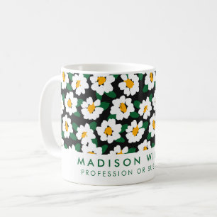 Gepersonaliseerde witte Daisy Flower Mok   Aangepa