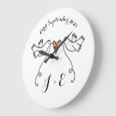 Gepersonaliseerde witte doven bruiloft Gift Acrylo Grote Klok (Hoek)