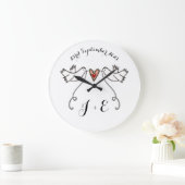 Gepersonaliseerde witte doven bruiloft Gift Acrylo Grote Klok (Huis)