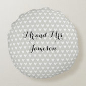 Gepersonaliseerde witte doves Weddenschap Gift Cus Rond Kussen (Achterkant)