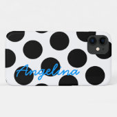 Gepersonaliseerde witte en zwarte pooldot Case-Mate iPhone case (Achterkant (horizontaal))