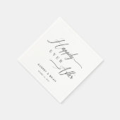 Gepersonaliseerde witte "Happy Ever After" bruilof Servet (Hoek)