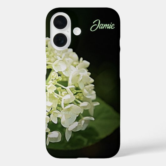 Gepersonaliseerde Witte Hydrangea Bloem iPhone Cas Case-Mate iPhone Case (Achterkant)