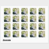 Gepersonaliseerde witte Hydrangea Elegante liefde  Vierkante Sticker (Vel)