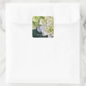 Gepersonaliseerde witte Hydrangea Elegante liefde  Vierkante Sticker (Tas)