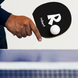 Gepersonaliseerde Witte Initiaal Monogaam Naam Tafeltennisbatje