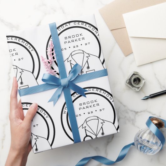 Gepersonaliseerde witte jas ceremonie cadeaupapier (Geschenken)