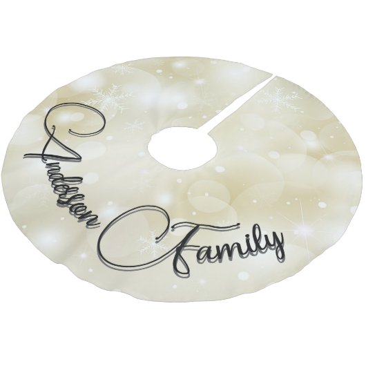 Gepersonaliseerde witte kerst kerstboom rok (Gekanteld)