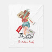 Gepersonaliseerde witte kerstcadeautjes met kerstc fleece deken (Voorkant)